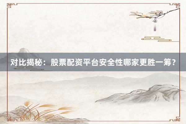 对比揭秘：股票配资平台安全性哪家更胜一筹？