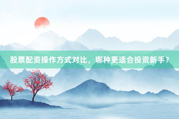 股票配资操作方式对比,哪种更适合投资新手?